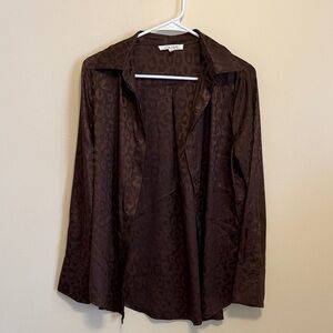 12th Tribe Brown Leopard-Jacquard Shirt Jacket